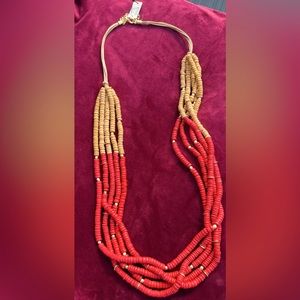 🔥SALE🔥NWT Chico’s Coral and Tan Beaded Necklace